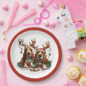 Weihnachts-Basset-Hunde Pappteller (Party)