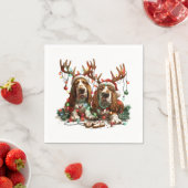 Weihnachts-Basset-Hunde Serviette (Beispiel)