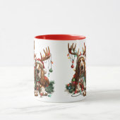 Weihnachts-Basset-Hunde Tasse (Zentrum)