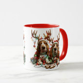Weihnachts-Basset-Hunde Tasse (VorderseiteRechts)
