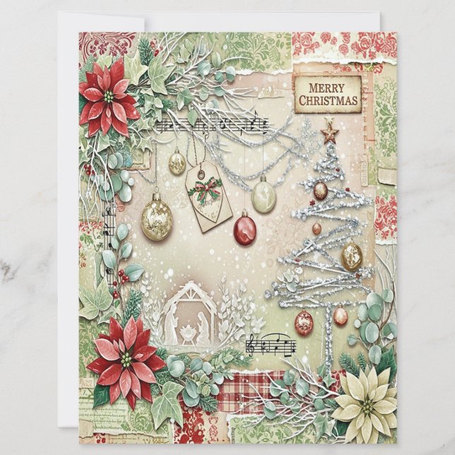 Weihnachts-Bastelpapier zur Kippenszene (Vorderseite)