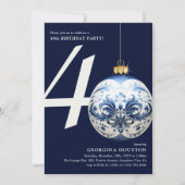 Weihnachts-Bauble 40. Geburtstag Party Einladung (Vorderseite)