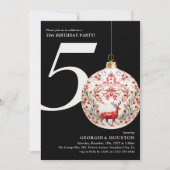 Weihnachts-Bauble 50. Geburtstagsparty Einladung (Vorderseite)