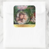 Weihnachts-Bauble-Foto Quadratischer Aufkleber (Tasche)