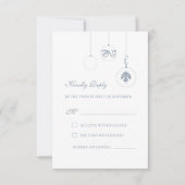 Weihnachts Bauble Ornamente Eiszeit Hochzeit RSVP Karte (Vorderseite)