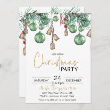 Weihnachts Baubles Festessen Party Einladung
