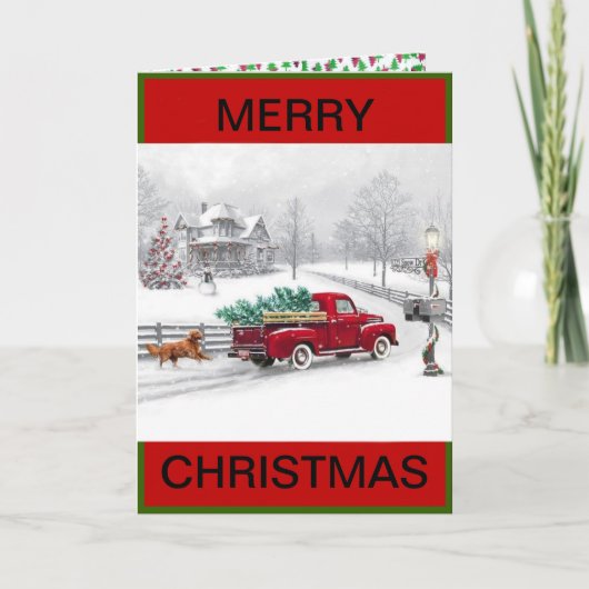 Weihnachts-Bauernszene auf einer Weihnachtskarte Feiertagskarte (Vorderseite)