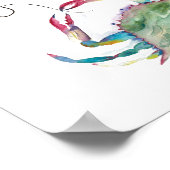 Weihnachts Beach House Aquarell Print Poster (Ecke)