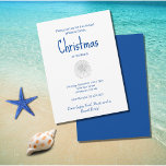 Weihnachts Beach Party Tropischer Sand Dollar Einladung<br><div class="desc">Weihnachten Beach Party Einladung,  mit einem tropischen Sand Dollar und blauen Typografie-Design. Mit anpassbarer Schrift können Sie Ihren eigenen Text hinzufügen. Ein festlicher Weg,  um Ihre Feier an Ihrem Lieblingsziel zu planen.</div>