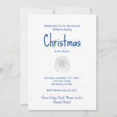 Weihnachts Beach Party Tropischer Sand Dollar Einladung (Vorderseite)