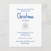 Weihnachts Beach Party Tropischer Sand Dollar Einladungspostkarte (Vorderseite)