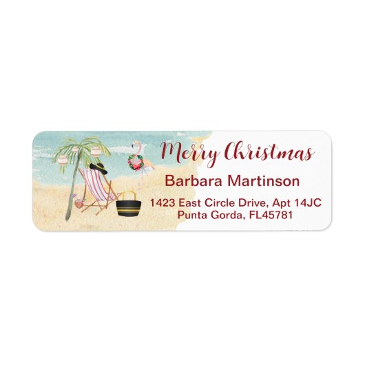 Weihnachts-Beach-Rücksendeadresse (Vorne)