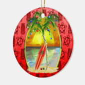 Weihnachts Beach Sunset Keramik Ornament (Links)