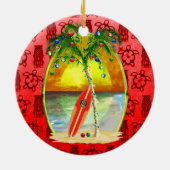 Weihnachts Beach Sunset Keramik Ornament (Hinten)