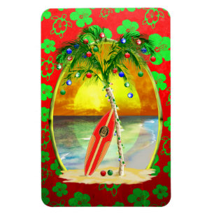 Weihnachts Beach Sunset Magnet