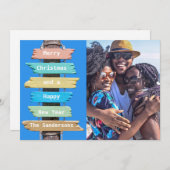 Weihnachts-Beach-Thema Schild-Fotokarte Feiertagskarte (Vorne/Hinten)