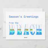 Weihnachts-Beach-Thema Schild-Fotokarte Feiertagskarte (Rückseite)