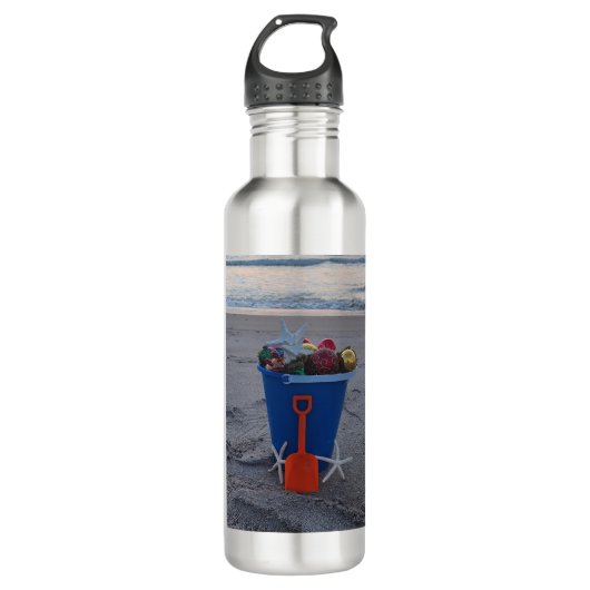 Weihnachts Beach Thema Wasserflasche mit Seestern Edelstahlflasche (Vorderseite)