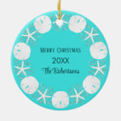 Weihnachts Beach Wart Sand Dollar Starfish Keramik Ornament (Hinten)