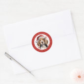 Weihnachts-Beagle-Aufkleber Runder Aufkleber (Umschlag)