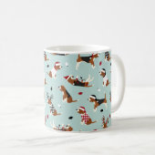 Weihnachts-Beagle Blue Coffee Tasse (VorderseiteRechts)