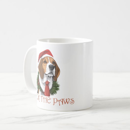 Weihnachts-Beagle Deck Kaffeetasse (Vorderseite Links)