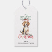 Weihnachts-Beagle Geschenkanhänger (Vorderseite)