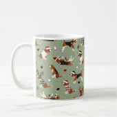 Weihnachts-Beagle Green Coffee Tasse (Links)
