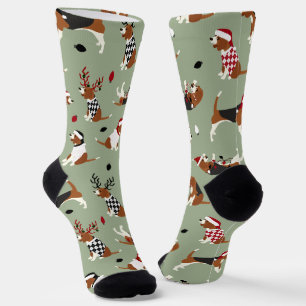 Weihnachts-Beagle Green Socken