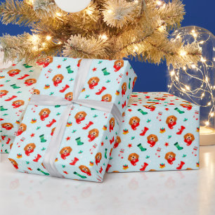 Weihnachts-Beagle-Haustier-Hunde-Strümpfe Glocken  Geschenkpapier