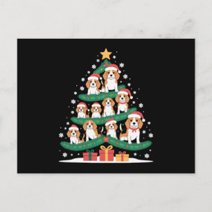 Weihnachts-Beagle-Hund-Baum-Weihnachtsmannmütze Xm Feiertagspostkarte