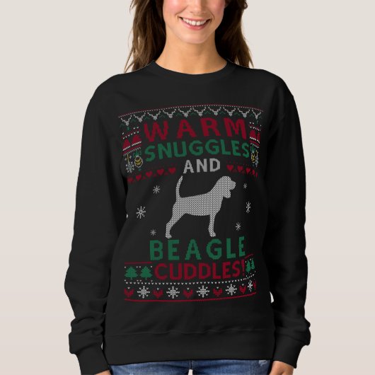 Weihnachts-Beagle Hund Ugly Sweater Style Sweatshirt (Vorderseite)