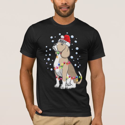 Weihnachts-Beagle-Hund Welpe T-Shirt (Vorderseite)