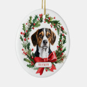 Weihnachts-Beagle Hunde Keramik Circle Ornament (Rechts)