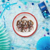Weihnachts-Beagle-Hunde Pappteller (Party)