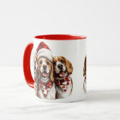 Weihnachts-Beagle-Hunde Tasse (Vorderseite Links)
