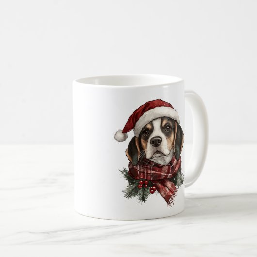 Weihnachts-Beagle Kaffeetasse (VorderseiteRechts)