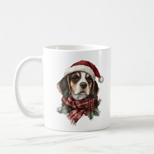 Weihnachts-Beagle Kaffeetasse (Links)