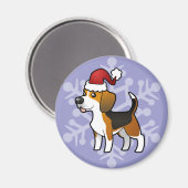 Weihnachts-Beagle Magnet (Vorderseite/Rückseite)