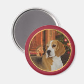 Weihnachts-Beagle Magnet (Vorderseite/Rückseite)