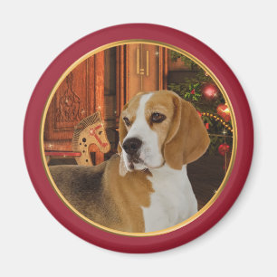 Weihnachts-Beagle Magnet
