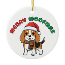 Weihnachts-Beagle-Ornament: Frohe Weihnachtsmänner