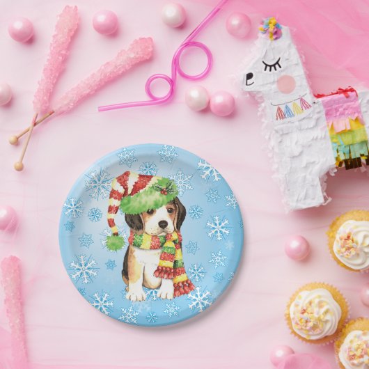 Weihnachts-Beagle Pappteller (Party)