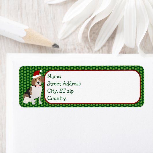 Weihnachts-Beagle-Rücksendeadresse (Insitu)