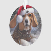 Weihnachts-Beagle, Santa Dog-Ornament Ornament (Vorderseite)