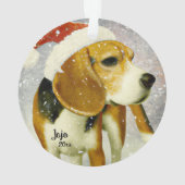 Weihnachts-Beagle, Santa Dog-Ornament Ornament (Rückseite)