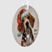 Weihnachts-Beagle, Santa Dog-Ornament Ornament (Vorderseite)