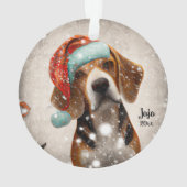 Weihnachts-Beagle, Santa Dog-Ornament Ornament (Rückseite)