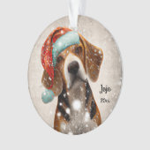 Weihnachts-Beagle, Santa Dog-Ornament Ornament (Vorderseite)
