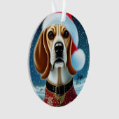 Weihnachts-Beagle, Santa Dog-Ornament Ornament (Vorderseite)
